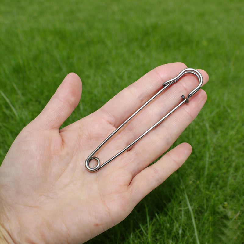 BESTCYC 10pcs Silver Safety Pins Extra Large 100mm x 20mm Heavy Duty Safety Pins for Blankets, Skirts, Kilts, Knitted Fabric,Crafts - Image 4